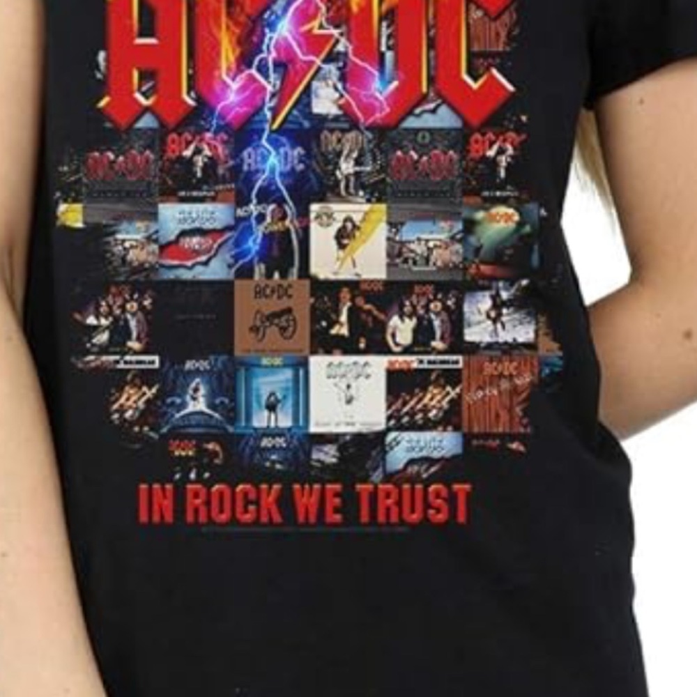 AC/DC Black and Red InRock We Trust T-Shirt L